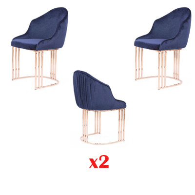 Diseñador de sillón con respaldo, asiento de lujo para el comedor, 2 sillas tapizadas en tela.