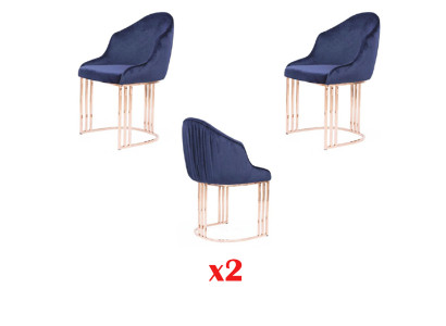 Diseñador de sillón con respaldo, asiento de lujo para el comedor, 2 sillas tapizadas en tela.