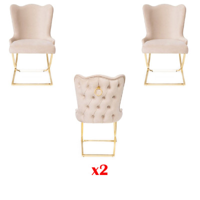 Silla de salón Silla tapizada Silla de lujo 2x Silla Silla de comedor