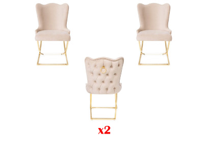 Silla de salón Silla tapizada Silla de lujo 2x Silla Silla de comedor
