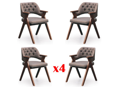 Conjunto de 4 sillas Chesterfield para comedor.