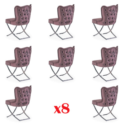 Sillas de cocina, silla de comedor 8x juego de sillas tapizadas de madera maciza.