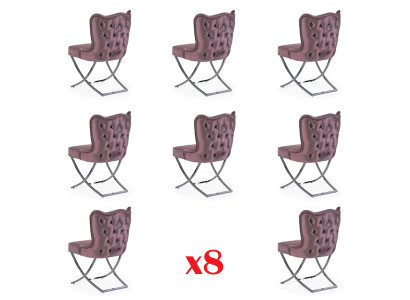 Sillas de cocina, silla de comedor 8x juego de sillas tapizadas de madera maciza.