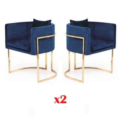 Silla 2 sillas de comedor sillón diseño de acero inoxidable muebles de metal acero