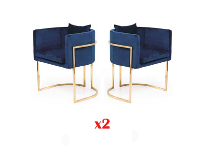 Silla 2 sillas de comedor sillón diseño de acero inoxidable muebles de metal acero
