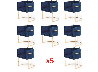 Comedor Silla Sillas Asiento Moderno Madera Maciza Conjunto 8x Lujo Restaurante