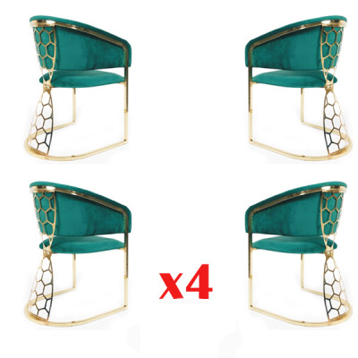 Comedor Restaurante Grupo de cocina Silla 4x Silla lounge Sillón tapizado