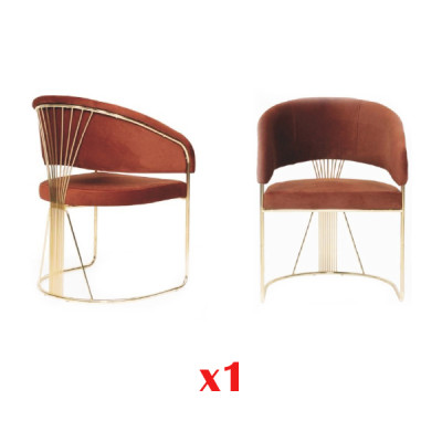 Comedor de acero inoxidable 1x Silla Silla de cuero Diseño Silla Tapizada Asiento Respaldo