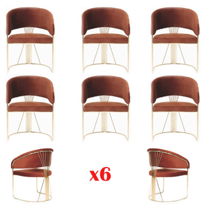 Diseño de cojines Asiento de 6 sillas Conjunto de grupo Sillón de lujo Lounge Set.