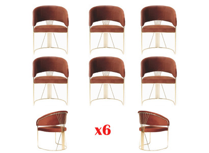 Diseño de cojines Asiento de 6 sillas Conjunto de grupo Sillón de lujo Lounge Set.