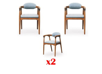 Conjunto de sillas de comedor 2X estilo italiano muebles de lujo.