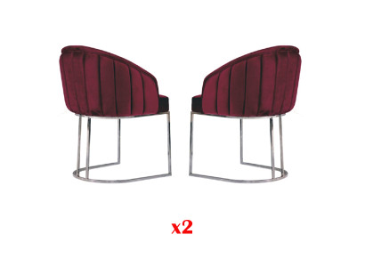 Diseñador de sillas tapizadas de tela y metal para comedor moderno 2x sillón.