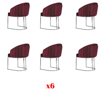 Conjunto de 6 sillas tapizadas de tela para hotel, nuevo juego de sillas.