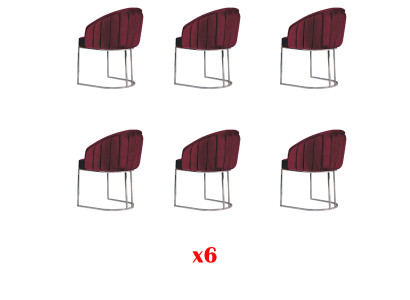 Conjunto de 6 sillas tapizadas de tela para hotel, nuevo juego de sillas.