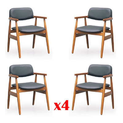 Juego de sillas tapizadas de madera para la sala de estar, 4 sillas para el comedor.