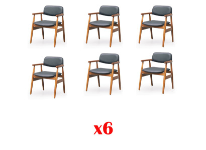 Conjuntos de 6 sillas decorativas, conjunto de sillas de grupo, asientos de madera.