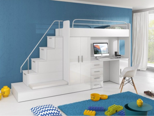 Cama litera infantil litera litera doble cama muebles brillo alto