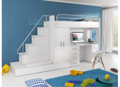 Cama litera infantil litera litera doble cama muebles brillo alto