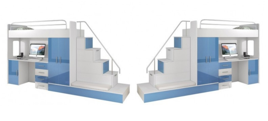 Cama litera infantil litera litera doble cama muebles brillo alto