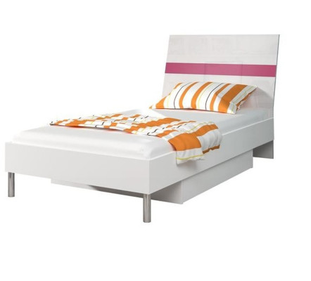 Cama + mesita de noche Dormitorio juvenil Habitación infantil Set de muebles Rosa 2 piezas.