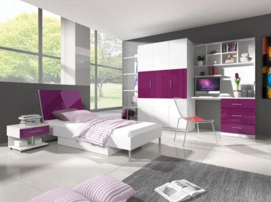 Escritorio de alto brillo morado mesa oficina habitación infantil juvenil mesas nuevas