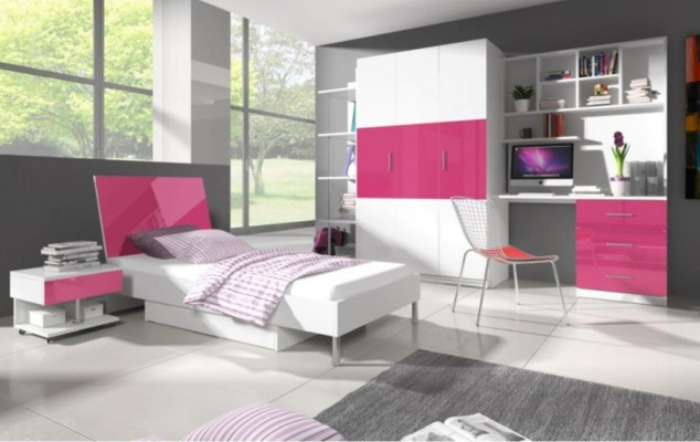 Escritorio de alto brillo rosa para habitación de niños, habitación juvenil, mesas para niñas, nuevo.