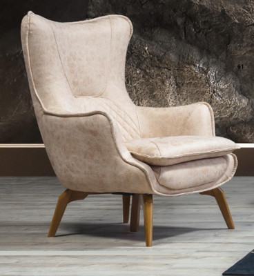 Sillón beige de lujo de una plaza para sala de estar de diseño clásico italiano