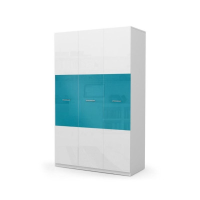 Armario dormitorio Armarios multiusos Madera 3 puertas Azul Nuevo
