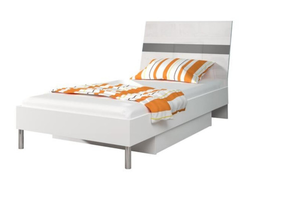 Cama + mesita de noche, habitación juvenil, habitación infantil, juego de muebles, negro, 2 piezas.