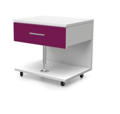 Cama + mesita de noche dormitorio juvenil infantil set muebles lila 2 piezas.