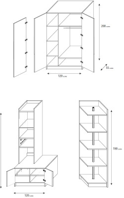 Armario de dormitorio Estilo moderno Armarios de ropa para niños y adolescentes