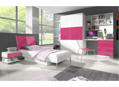 Camas Cama infantil moderna cama juvenil para niñas cama de madera cama rosa de alto brillo