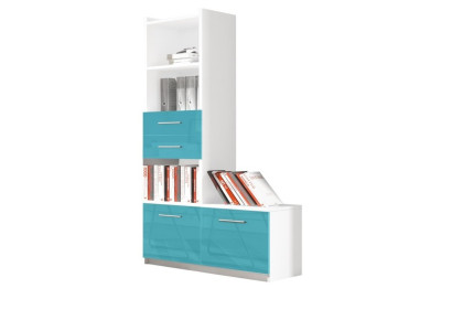 Armario para habitación juvenil estantería librero mueble turquesa estantería librería 1 pieza