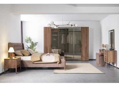 Armario XXL alto marrón dormitorio armarios vitrina madera moderno nuevo.