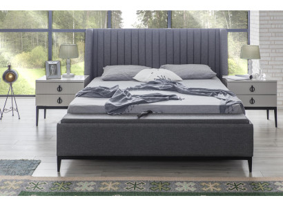 Dormitorio gris cama + 2 mesitas de noche Mesitas de noche Camas 3 piezas Nuevas