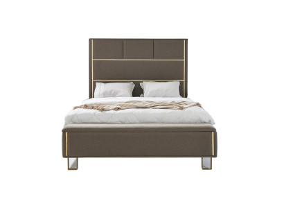 Cama tapizada gris topo cama doble de madera muebles de dormitorio del hotel tapizados 180x200