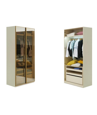 Armario empotrado Muebles Armario de vidrio frentes tintados Armario Esquinero