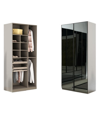 Armario esquinero con espejo, armario de dormitorio, armario de lujo, muebles de vidrio.
