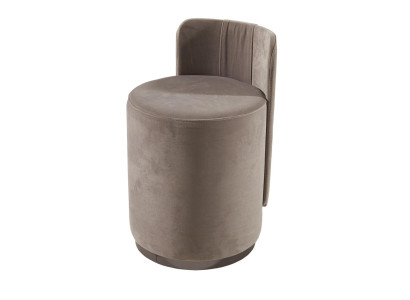 Silla de diseño lujo otomana tocador taburete silla redonda acolchada banco marrón