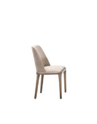 Diseño de lujo Silla tapizada Sillas Asiento Comedor Madera Textil Sillón Madera maciza
