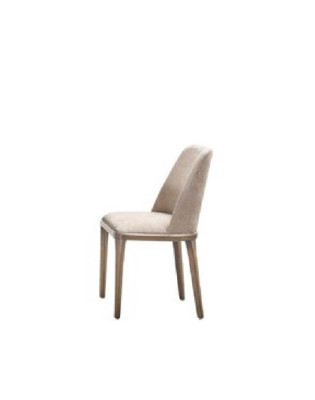 Diseño de lujo Silla tapizada Sillas Asiento Comedor Madera Textil Sillón Madera maciza