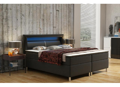 Cama de muelles Box Hotel con visco & colchón de cuero cama doble.