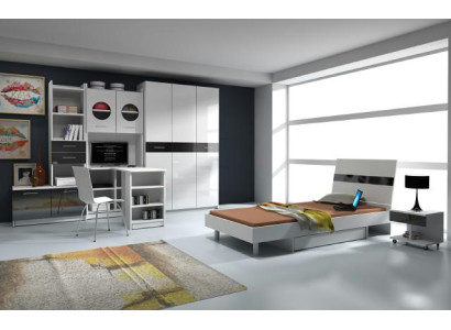 Habitación juvenil completa de 7 piezas: cama para niños, armario, escritorio. Nuevo.