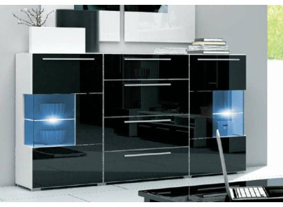 Cómoda de diseñador Vitrina de vidrio Aparador Aparador Armario LED de alto brillo Cómodas