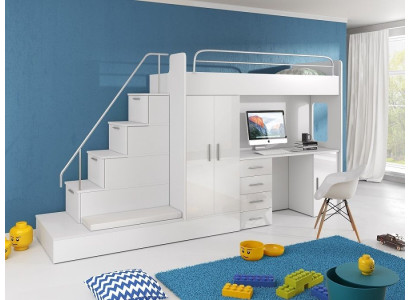 Habitación juvenil litera litera armario escritorio RAJ 5