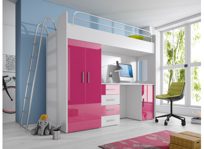 Litera exquisita + escritorio + armario de estilo moderno para su bebé de madera