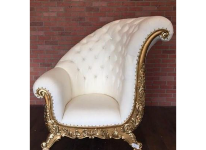 Trono Sillón Real Sillones tapizados Chesterfield de terciopelo estilo antiguo de 1 plaza
