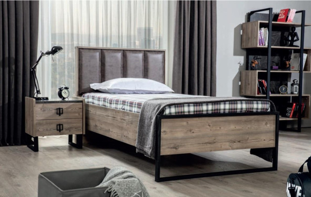 Loft mesita de noche marrón Diseño moderno Mesa auxiliar Mesa Dormitorio Mesas Nueva