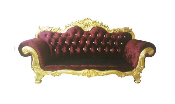 Sofá de trono Chesterfield real tapizado en terciopelo de 3 plazas de estilo antiguo, nuevo.