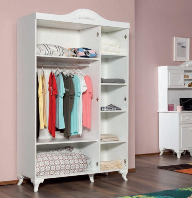 Dormitorio de estilo campestre para adolescentes, conjunto completo de muebles para habitación de hotel de 5 piezas.